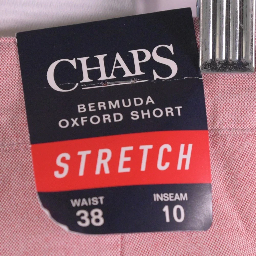 NWT‎ Chaps Pink Oxford Stretch High Rise Bermuda Shorts Men's 38 40x9.5